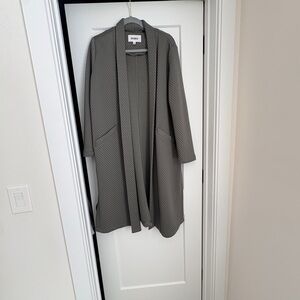 BB Dakota Quilted Shawl Collar Open Front Cardigan in Hunter Green